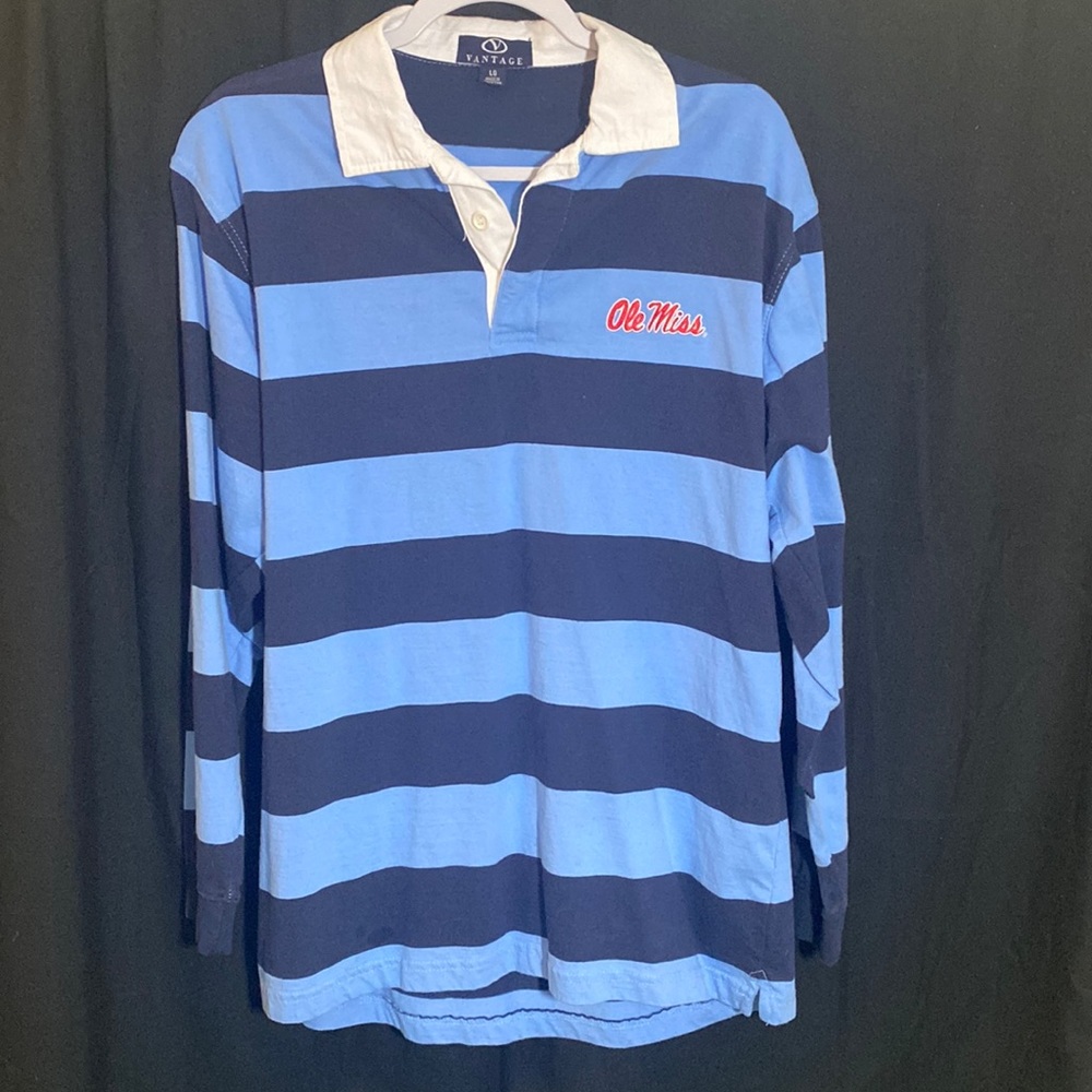 Ole Miss Rebels large long sleeve shirt Polo